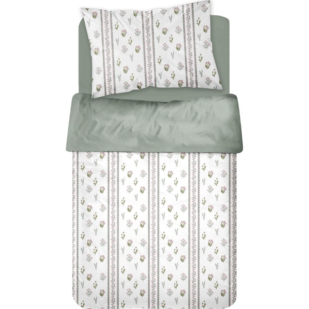 Set de Draps Microfibre Beige Fleur Kasa 160x270cm