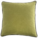 Coussin Carré Vert Bordure Velours Kasa 45x45 cm