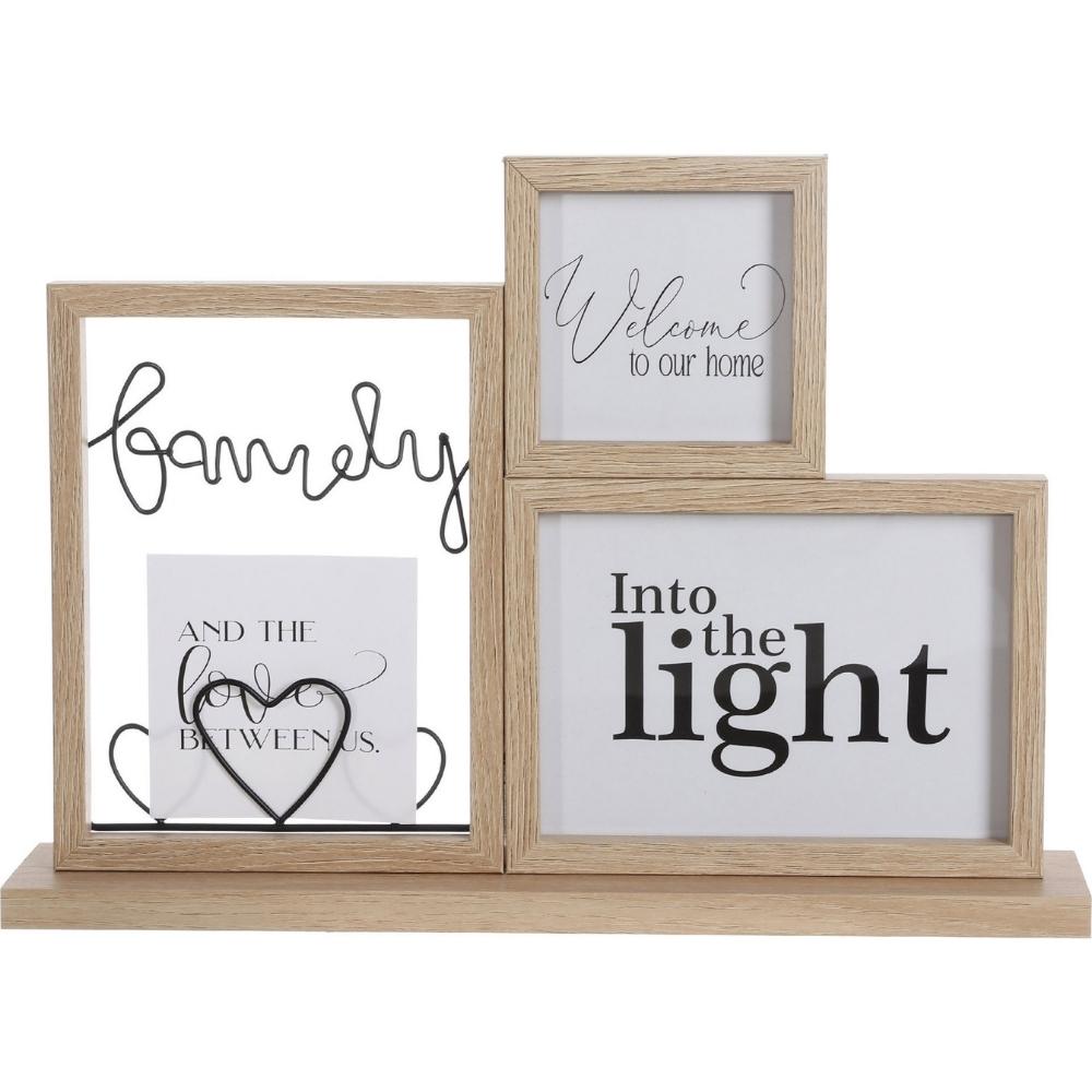 Cadre Photo Family MDF 3 Photos Kasa 27x39 cm
