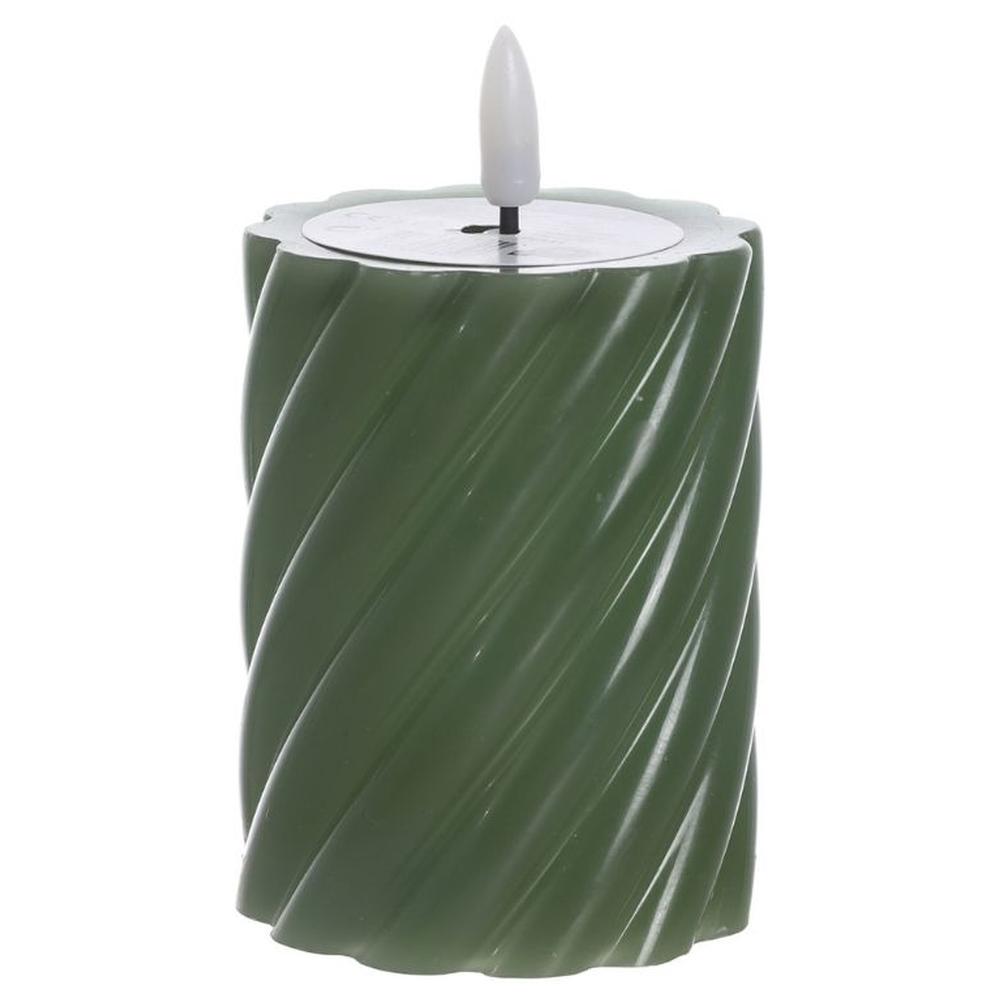 [716221] Bougie Pilier LED Verte Kasa 9cm