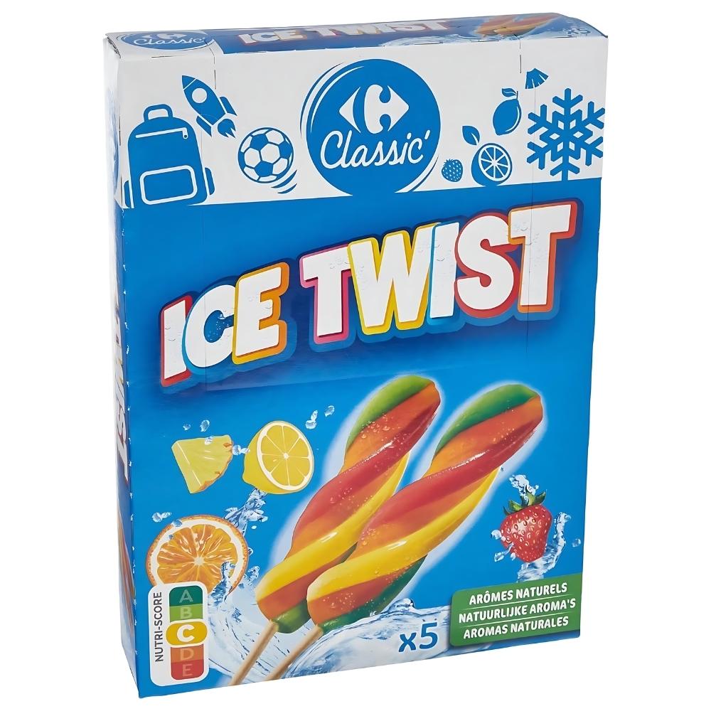 [702594] Bâtonnets Glacés à L'Eau Ice Twist Carrefour 375g 5 unités