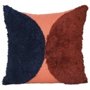 Coussin Carré Demi-Cercle Rouge/Bleu Kasa 45x45 cm