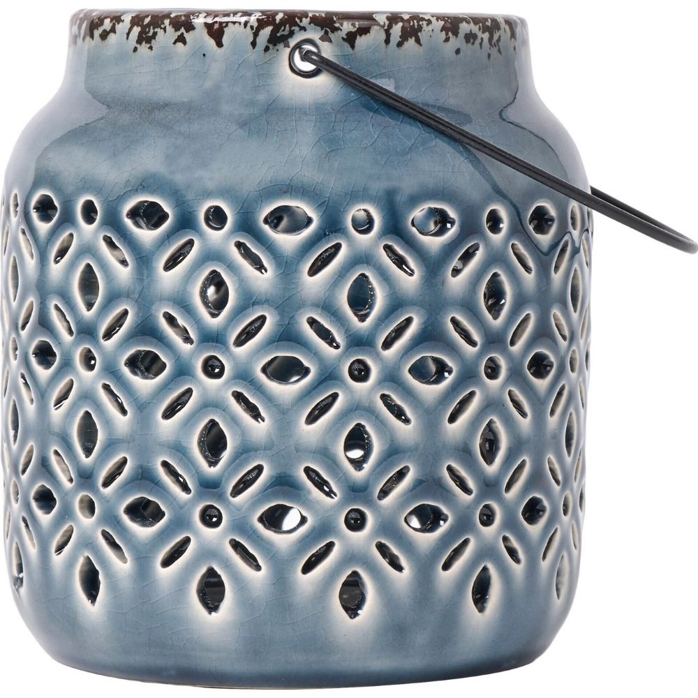 Lanterne en Céramique Bleue Kasa 11cm
