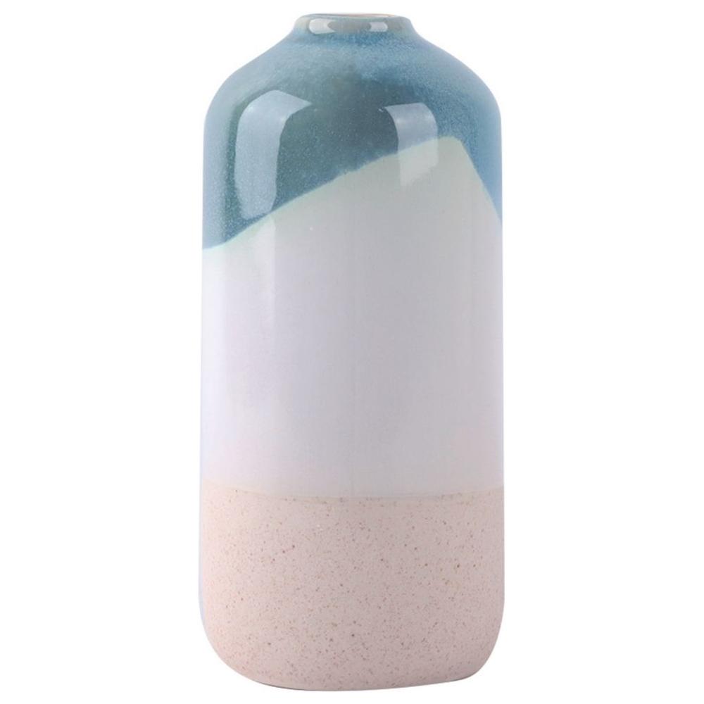 Vase en Porcelaine Dégradé Blanc et Bleu Kasa 20 cm