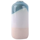 Vase en Porcelaine Dégradé Blanc et Bleu Kasa 20 cm