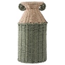 Vase Décoratif en Paille Ecru Vert Kasa 32cm