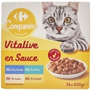 Pâtée pour Chat Sauce Poissons et Viandes Carrefour Companino 24x100g