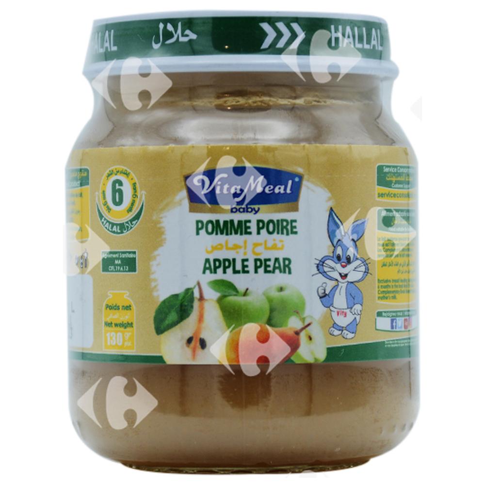 [220122] Compote de Fruits Pomme et Poire sans Gluten ni Lactose Vitameal 130g
