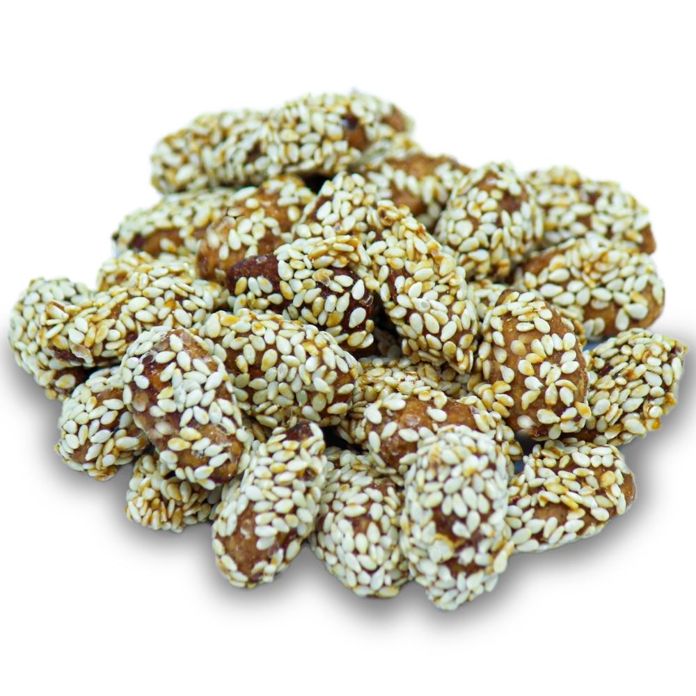 [661283] Amandes Sésame Blanc Boîte en Verre 150g