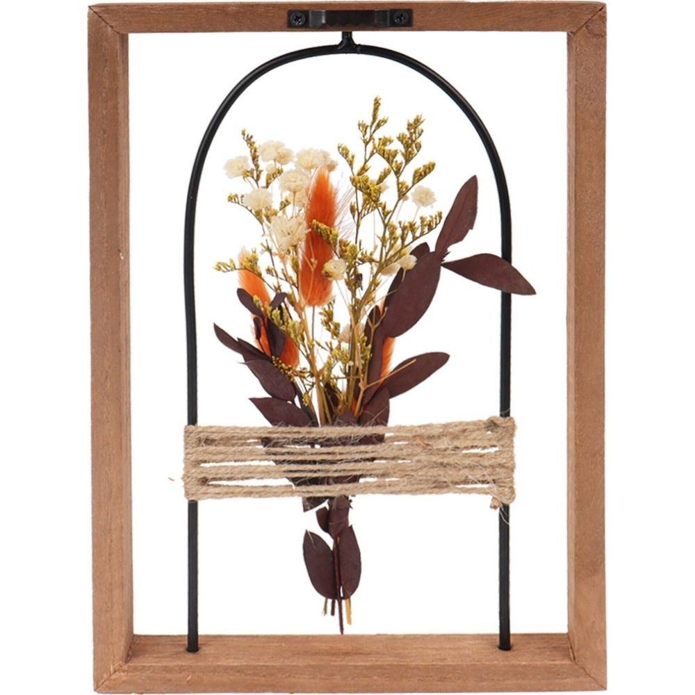 [731260] Cadre Fleurs Séchées Brun Kasa 25x25cm
