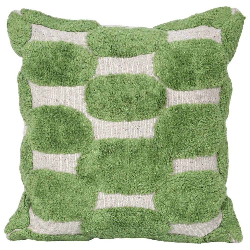 Coussin Carré Tufte Vert Kasa 45x45 cm