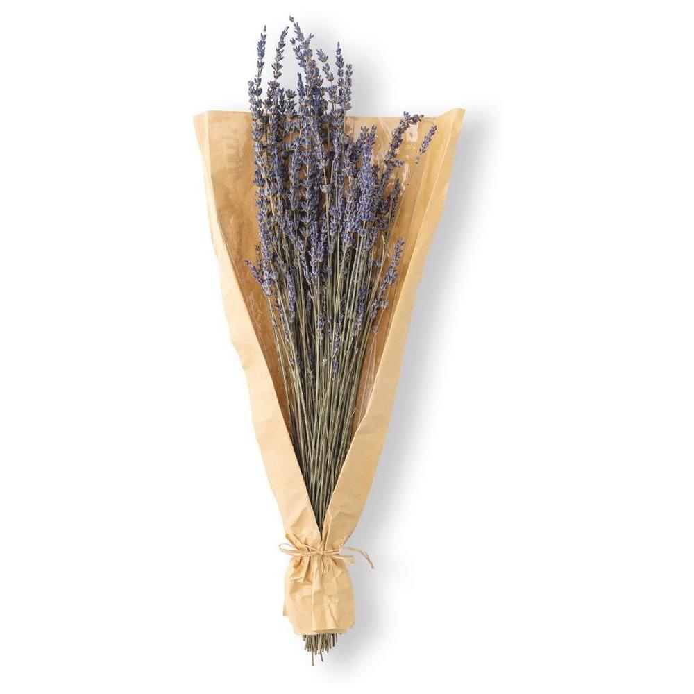 [700365] Tige Fleur Séchée Lilas Enveloppée Papier Kasa