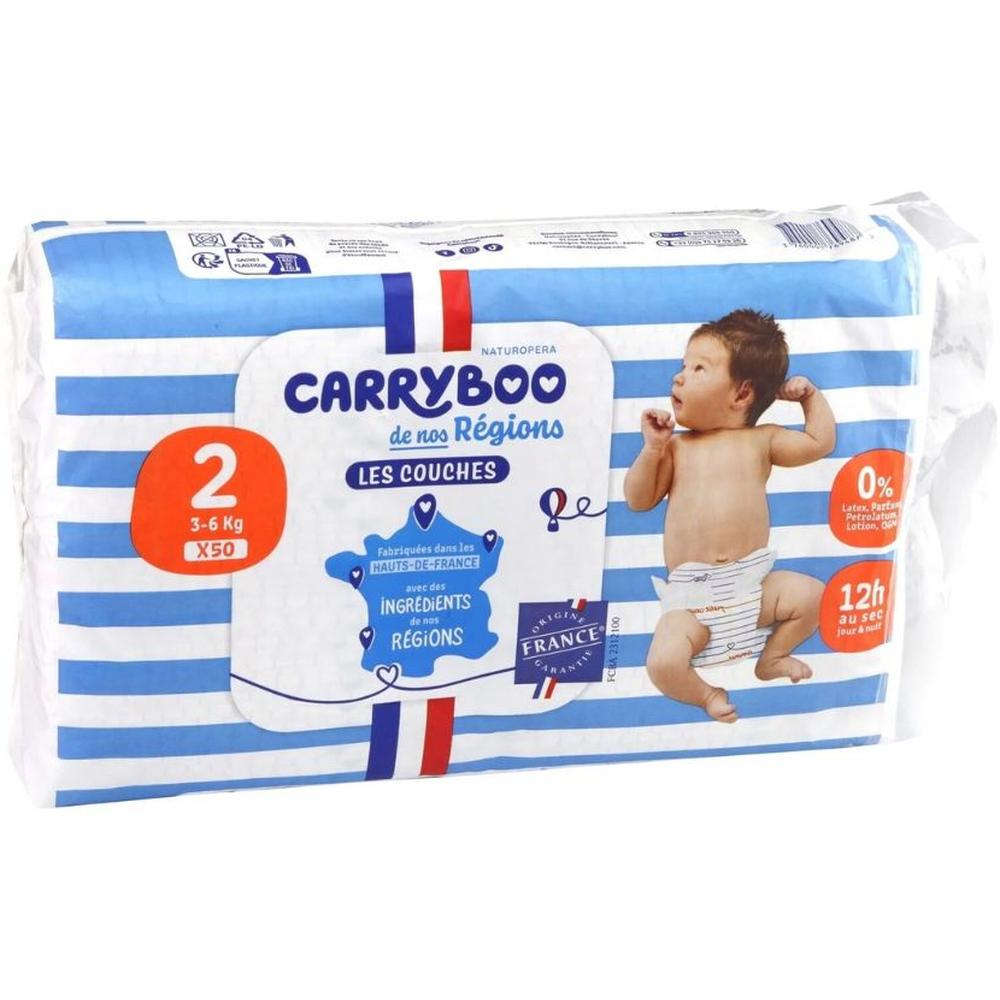 Couches Taille 2 (3-6kg) Carryboo 50 unités