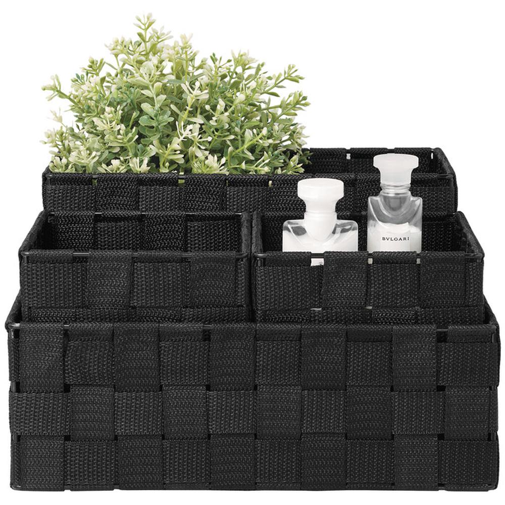 [700351] Set 4 Boite de Rangement Noir Kasa
