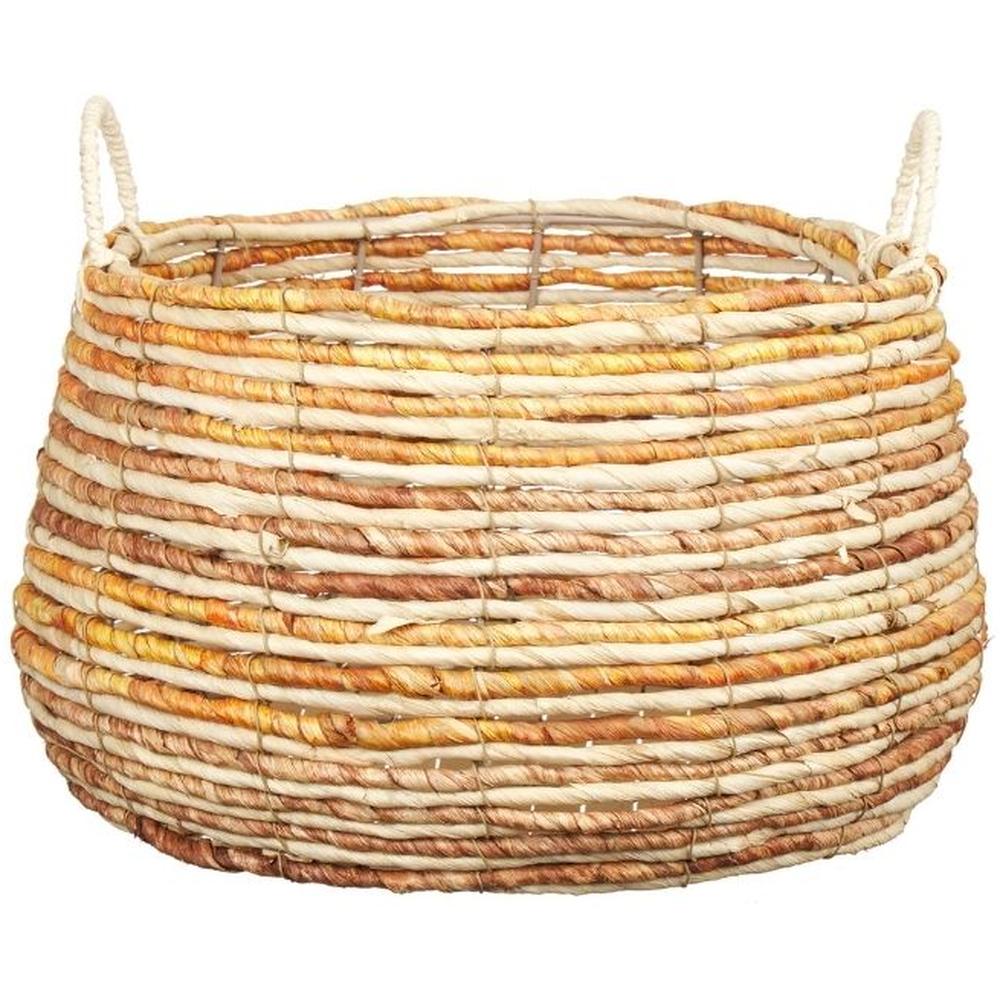 [716681] Panier FB avec Anses en Métal et Pelures de Maïs Kasa 26x40cm