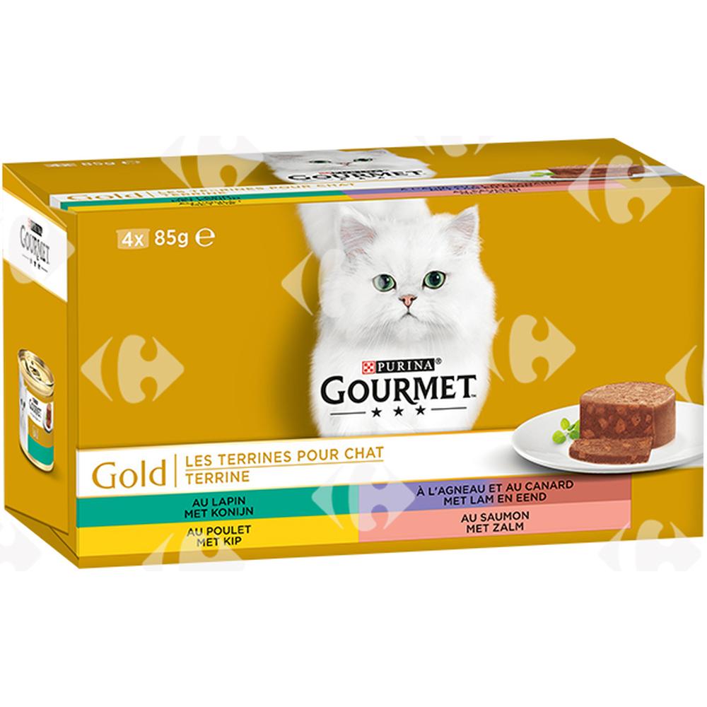 [594481] Terrines pour Chats 4 Saveurs Gold Gourmet 4x85g