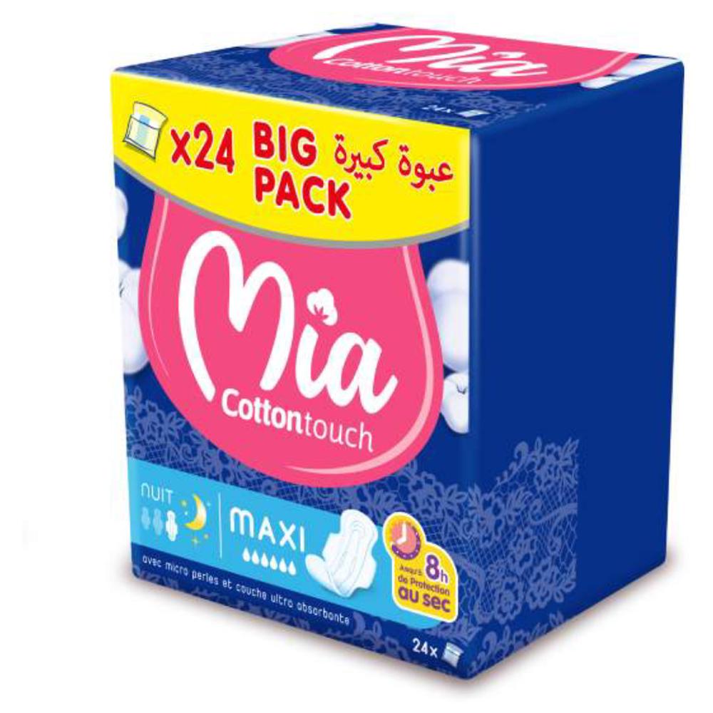 [627310] Serviette Hygiénique Big Pack Maxi Nuit Mia 24 unités