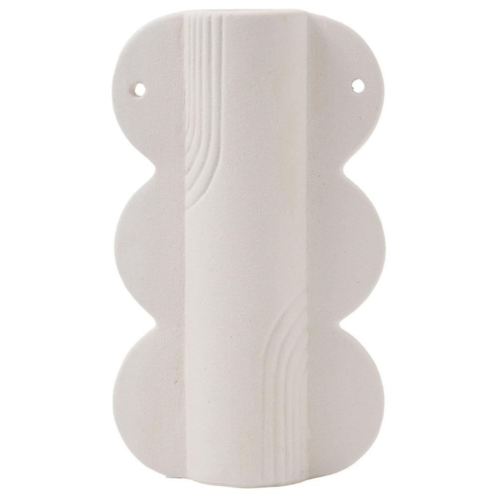 Vase en Céramique Double Blanc Bord Arche Kasa 12x20 cm