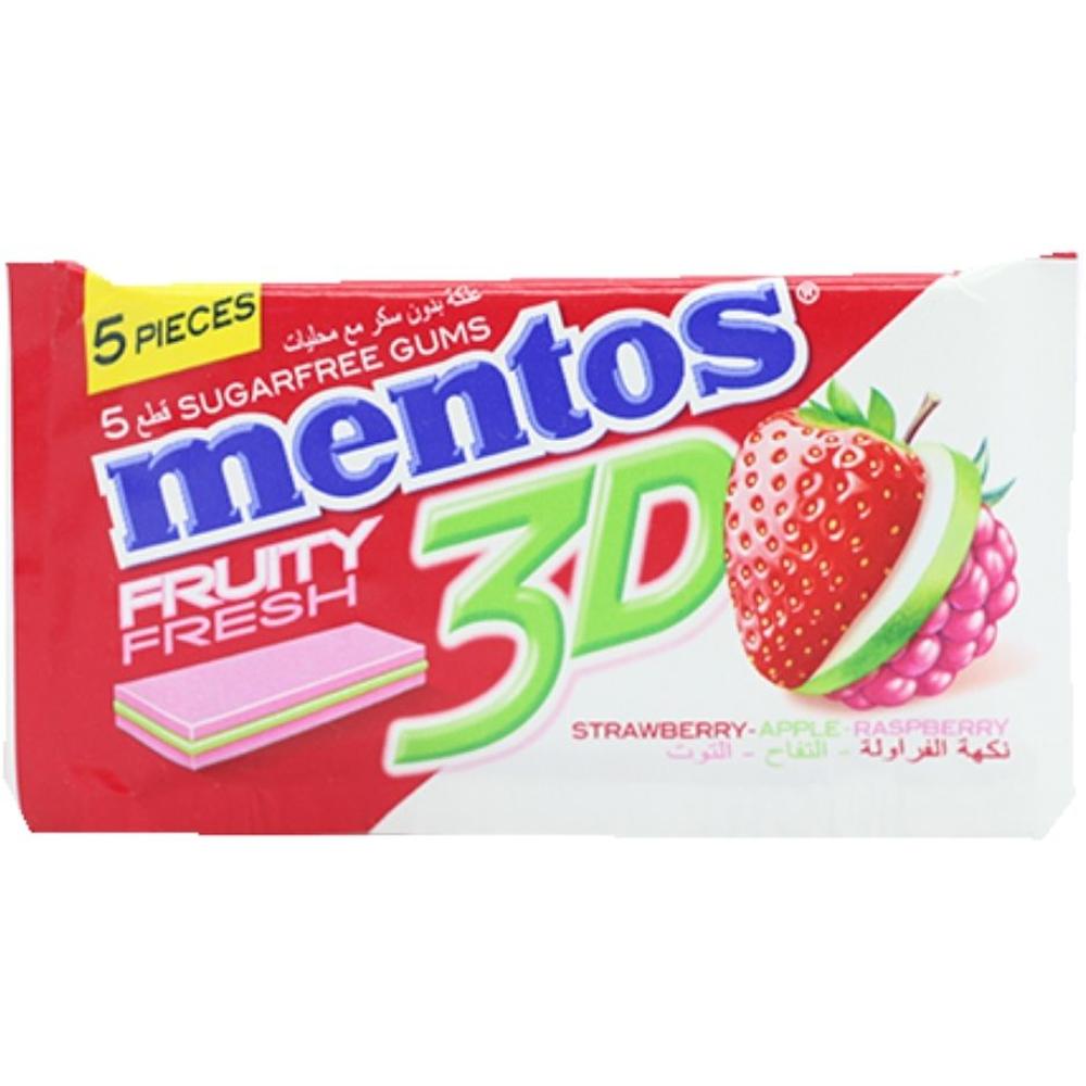 [731750] Chewing Gum Fraise Pomme Framboise Sans Sucre 3D Mentos 8g