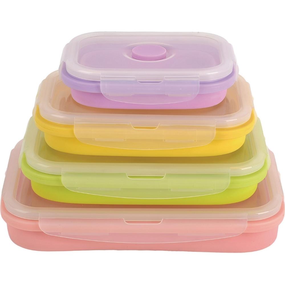 [722004] Set de Boîtes Rectangulaires Silicone Kasa 1,2 L 80 cl 54 cl 35 cl 4 pièces