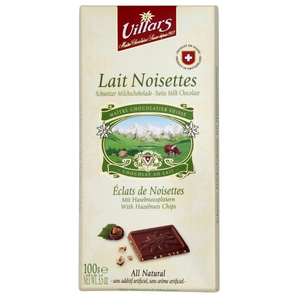 Tablette de Chocolat Suisse au Lait Noisettes Villars 100g