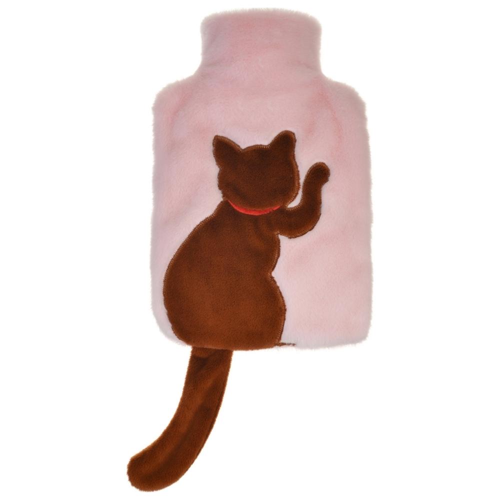 Bouillotte Rose avec Housse Chat Kasa 1,75L