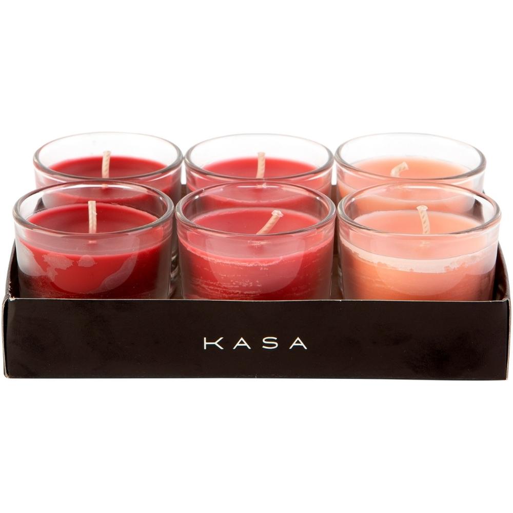 [701252] Bougie Parfumée en Verre aux Fruits Rouges Kasa 6x25g