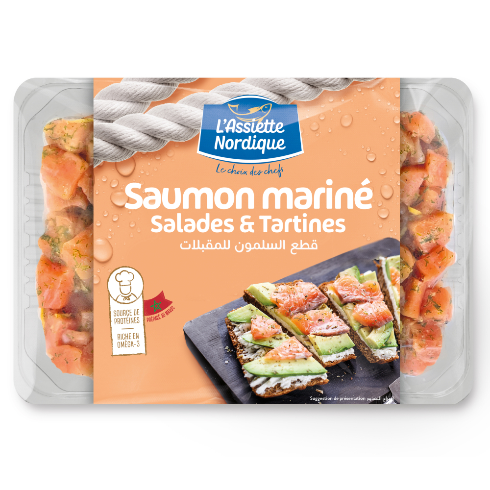 [727311] Cubes de Saumon Marinés Spécial Salade et Tartine L'Assiette Nordique 150g