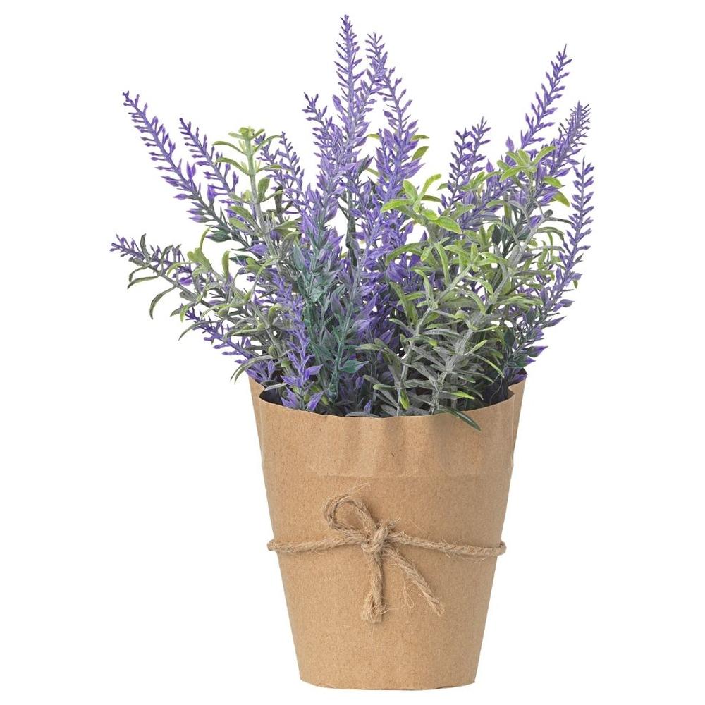 [716624] Pot Métal avec Plante Artificielle Lavande M1 Kasa