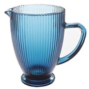 Pichet Verre Kasa Bleu Rayé Côtelé 1,25L
