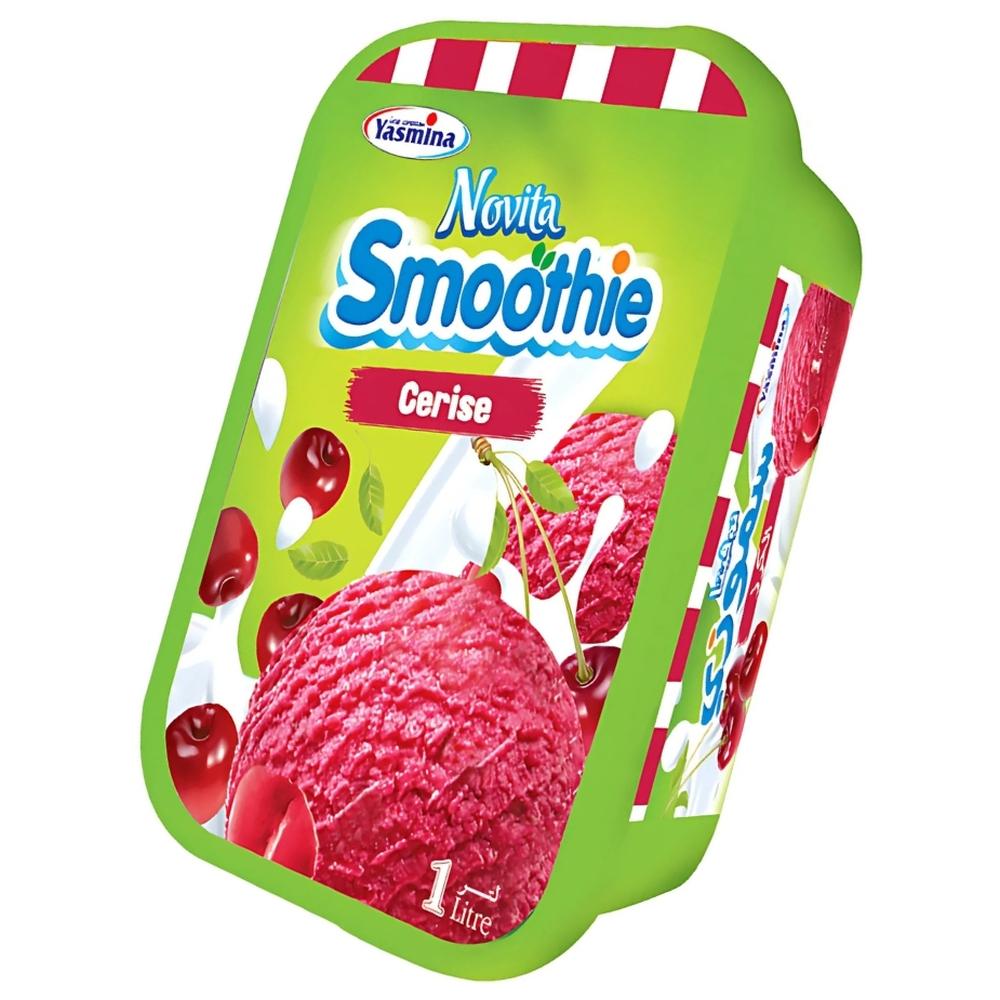 [616186] Crème Glacée Smoothie Cerise Bac Novita 1L