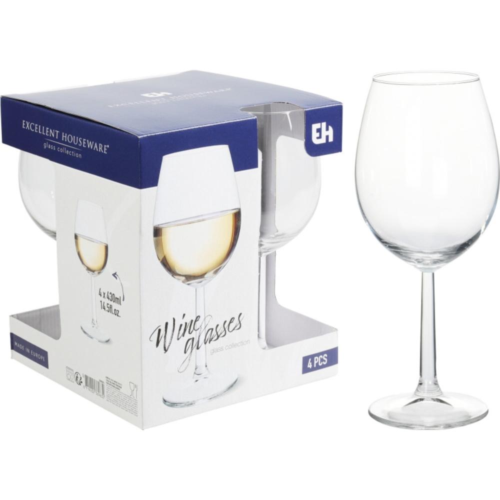 [671989] Verres à Vin Excellent Houseware 430 ml 4 pièces