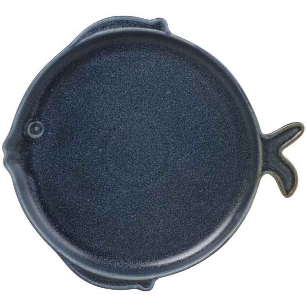 [716983] Assiette en Porcelaine Poisson Bleu Kasa 22,5cm