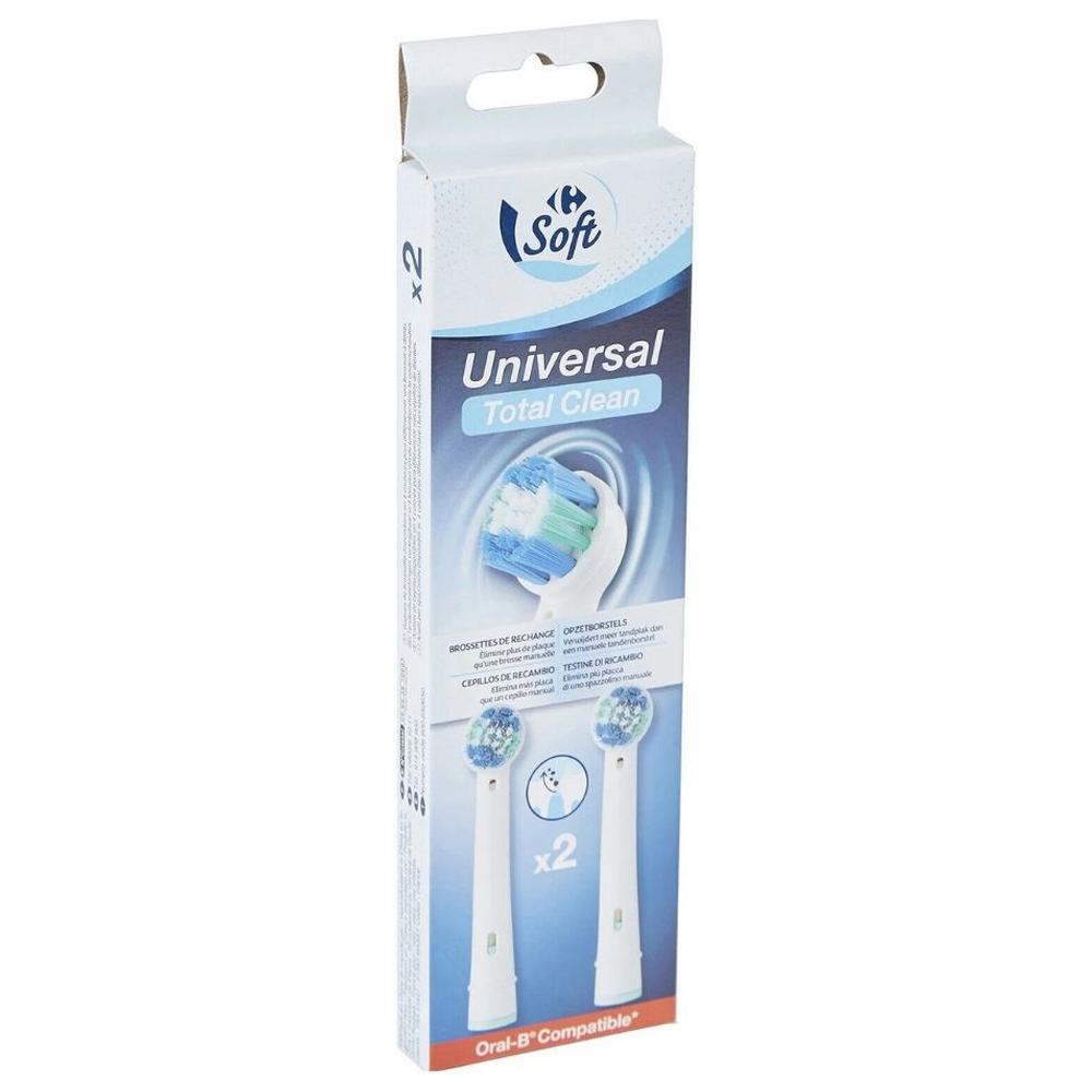 [708125] Têtes de Recharge Brosse à Dents Électrique Carrefour Soft 2 unités