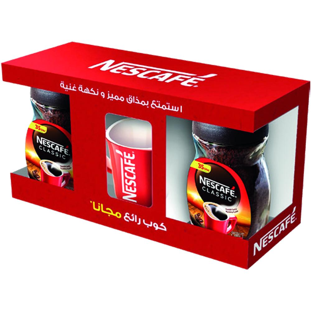 Lot Café Soluble Nescafé Classique 2 unités 90g + Mug Gratuit