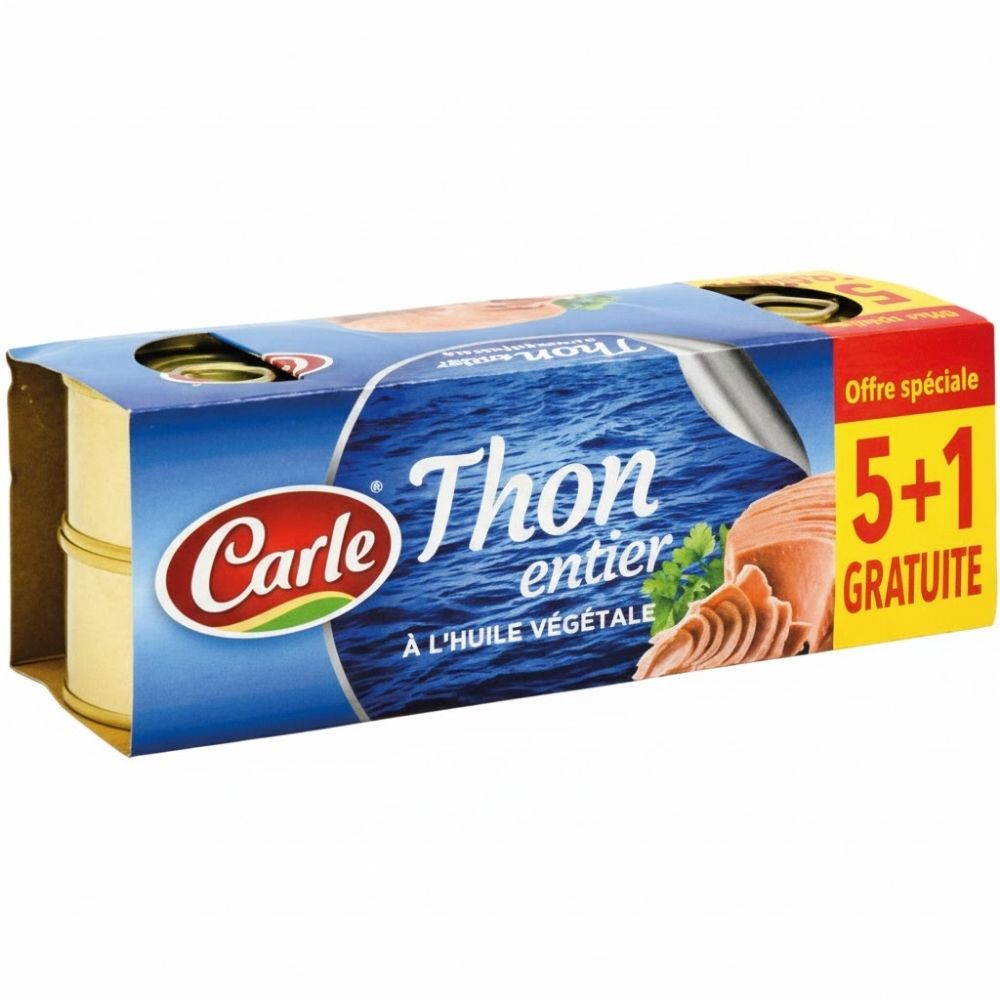 [506255] Lot de 6 Thons Carle à l'Huile Végétale 85g (6ème Offert)