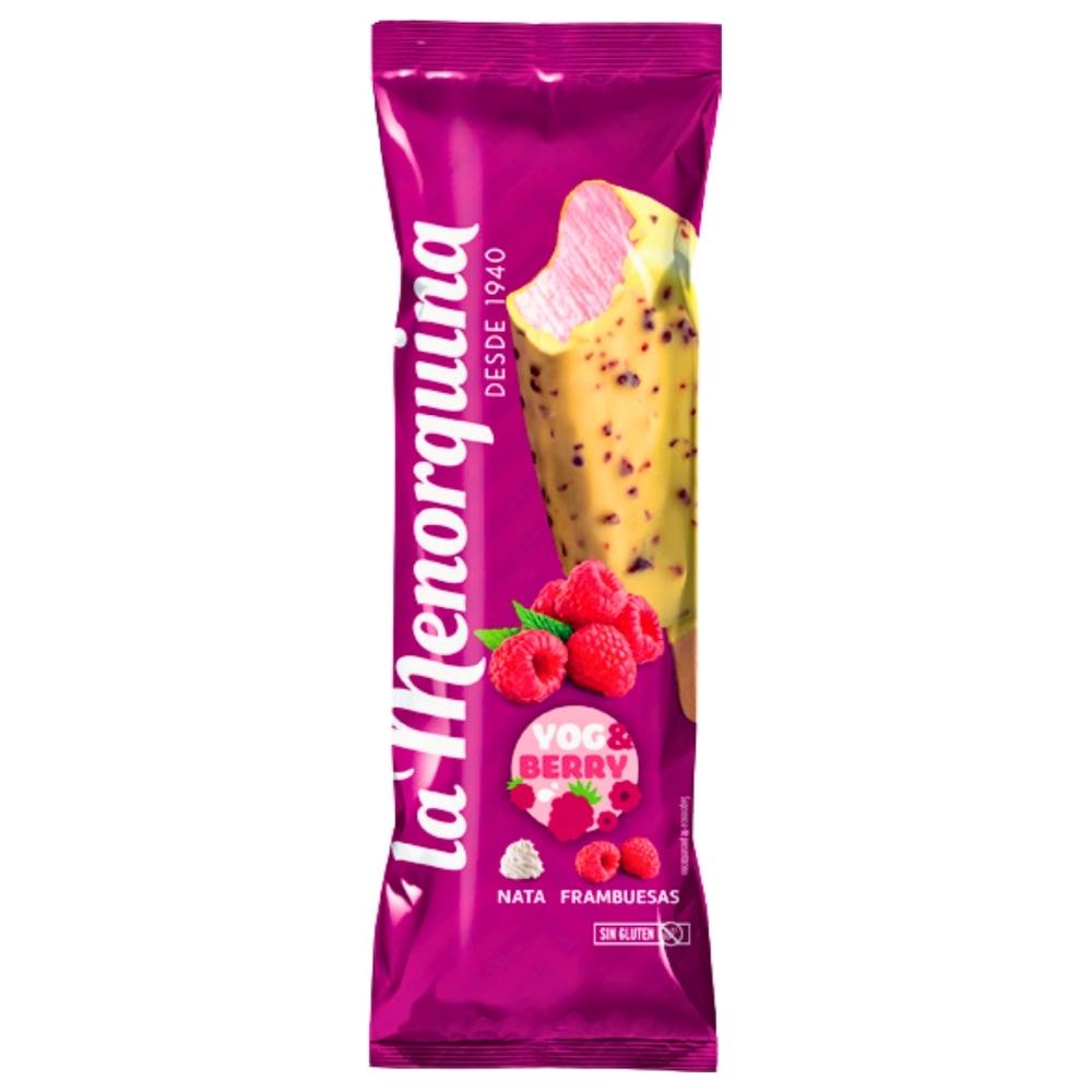 [733386] Bâtonnet Glacé Framboise & Chocolat Blanc La Menorquina 90ml