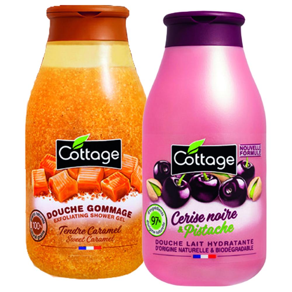 Pack de 2 Gels Douche Lait Divers Parfums Cottage 250ml