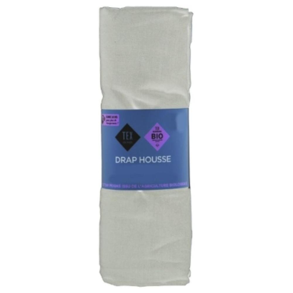 [703221] Drap Housse Percal Gris Foncé Tex Home 90x200 cm