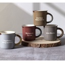 Set de Tasses à Café Kasa en Porcelaine Message Gravé 10cl 4 unités