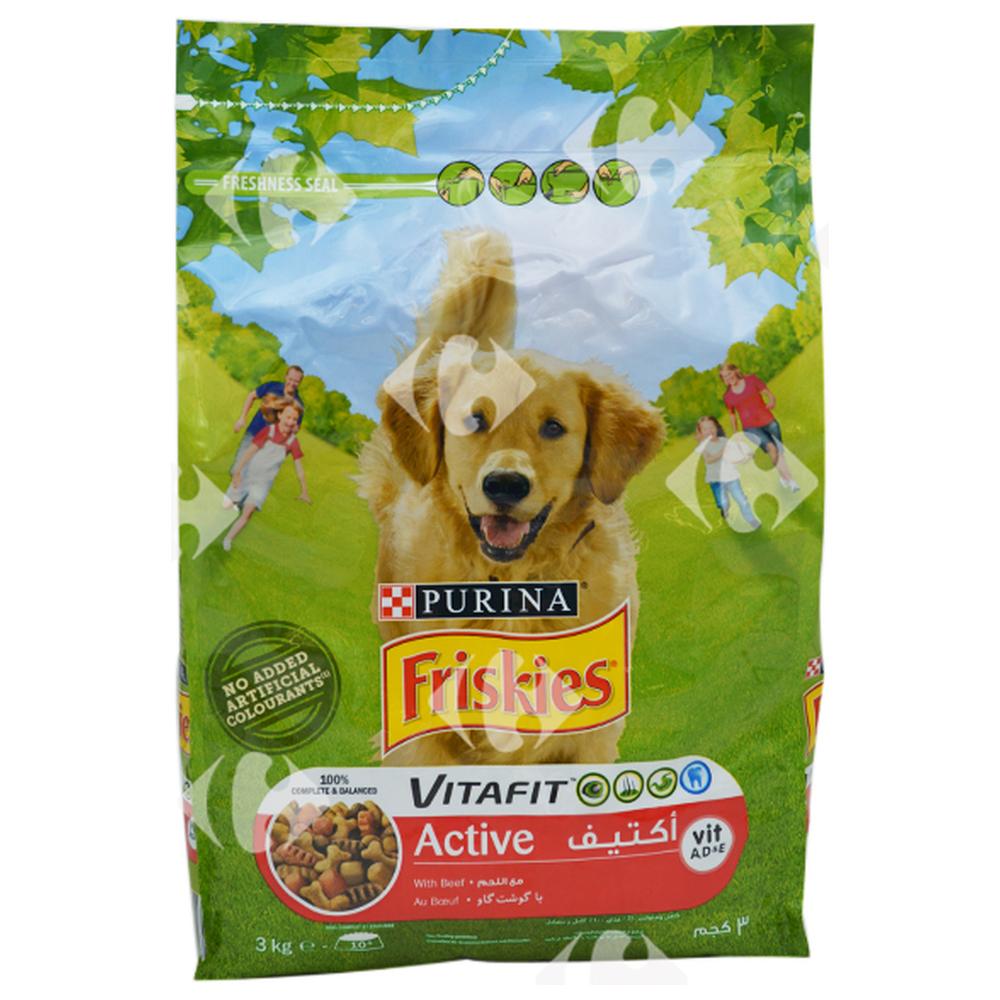 [610292] Croquettes Active au Bœuf pour Chiens adultes Friskies 3kg