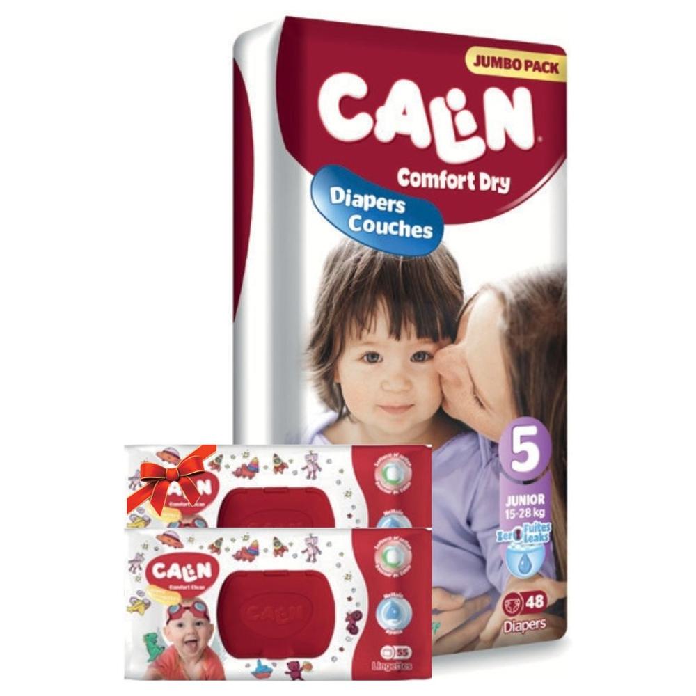 [731509] Pack Couche Jumbo Junior Calin et 2 Paquet de Lingettes de 55 unités