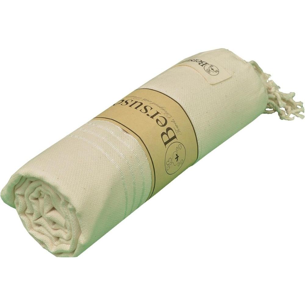 Drap Housse Beige Clair en Percale de Coton Bio Tex Home 160x200 cm