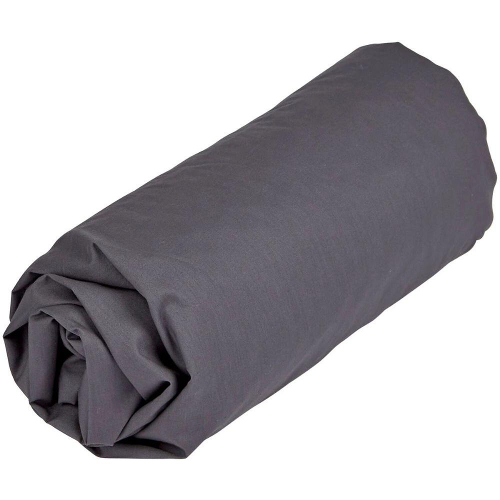 Drap Housse Gris Foncé en Percale de Coton Bio Tex Home 140x200 cm
