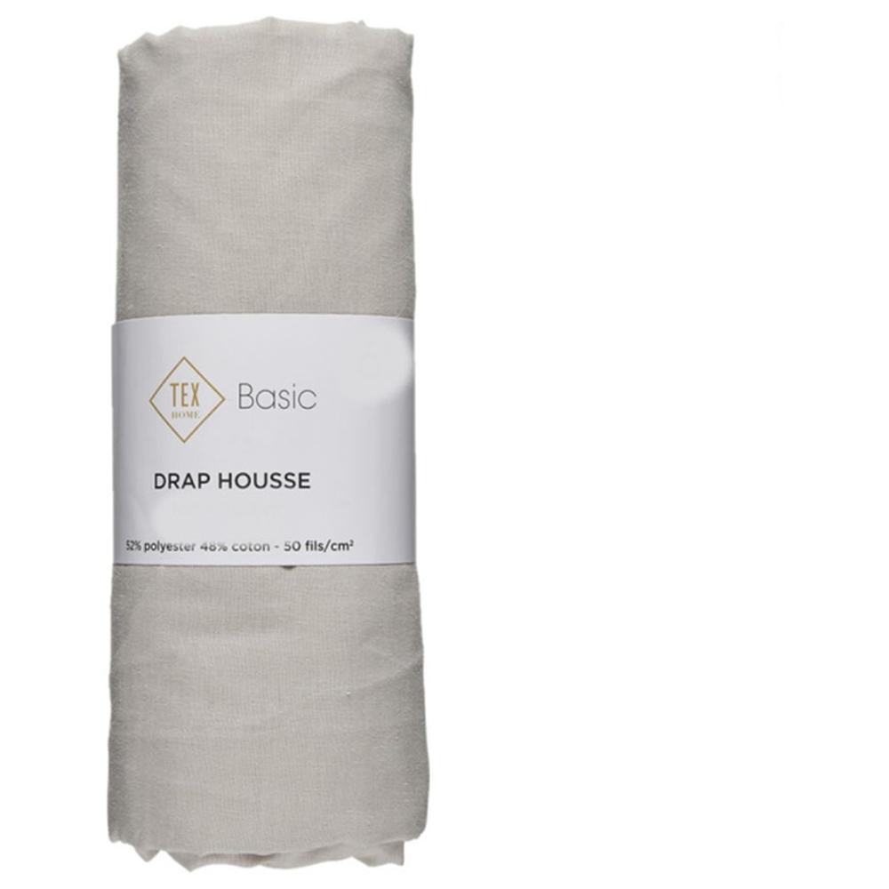 Drap Housse Beige Clair Tex Home 90x200cm.