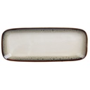 Plat Rectangulaire Kasa en Porcelaine Blanche Côtelé