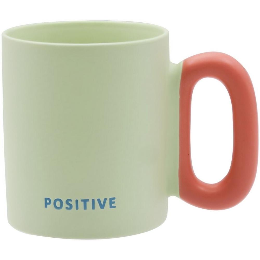 [717040] Mug en Porcelaine Vert Positif Kasa 34cl