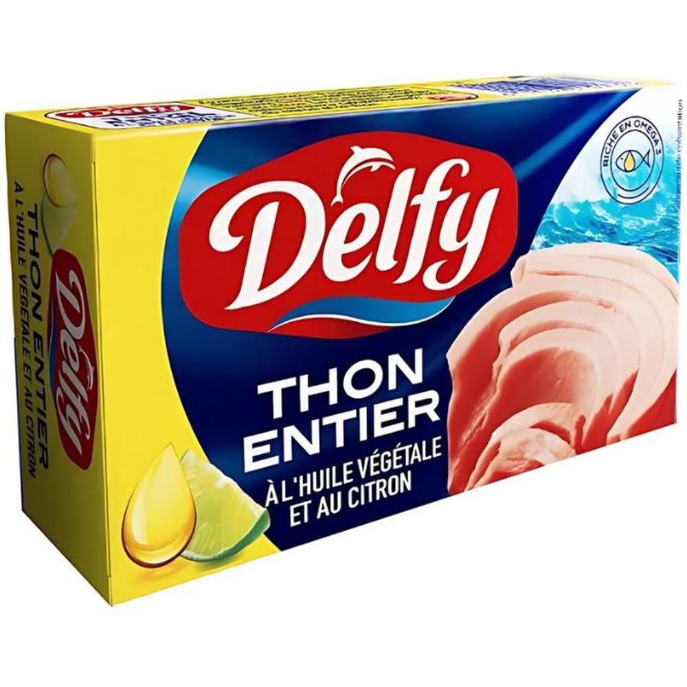 Thon Entier à l'Huile Végétale et Citron Delfy 125g