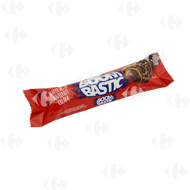 [656353] Barres Chocolatées Noisettes Boom Bastic 32g