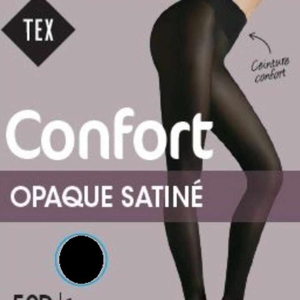 [720325] Collant Opac Satin Femme Noir